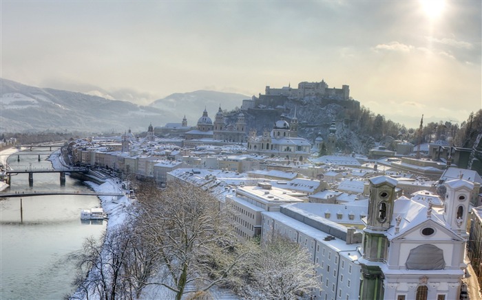 Rivières autrichienne d'hiver-Voyage Europe photographie fond d'écran Vues:9615