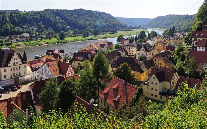 Fondos de la aldea alemana rivers-Europe Travel Pphotography Vistas:10720