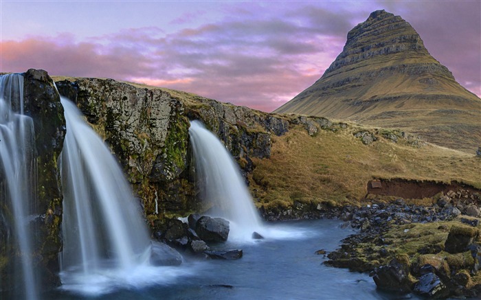 Islande Montagnes Waterfall-Voyage Europe photographie fond d'écran Vues:8155