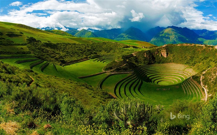 Pérou Moray Inca ruines près de Maras-2016 Bing Fond d'écran Vues:11822