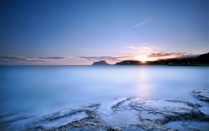 Descanso da superfície da água do mar paisagem do sol HD wallpaper Visualizações:9094