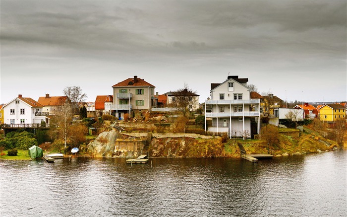 Fondo de Pantalla de Pphotography de Suecia Downtown River-Europa Vistas:7198