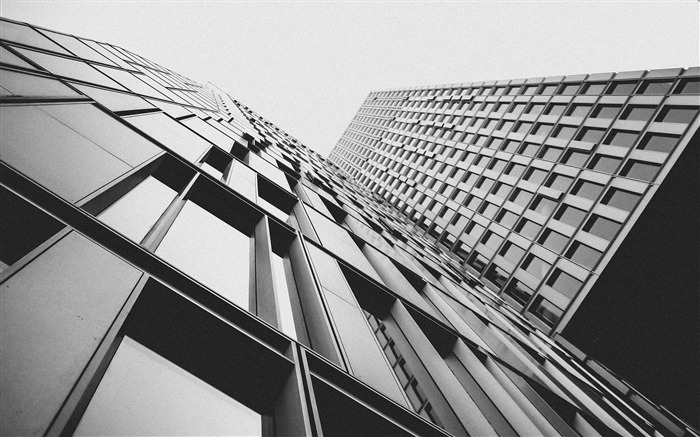 Blanco y negro edificio-Cities Corner fondo de pantalla HD Vistas:16558