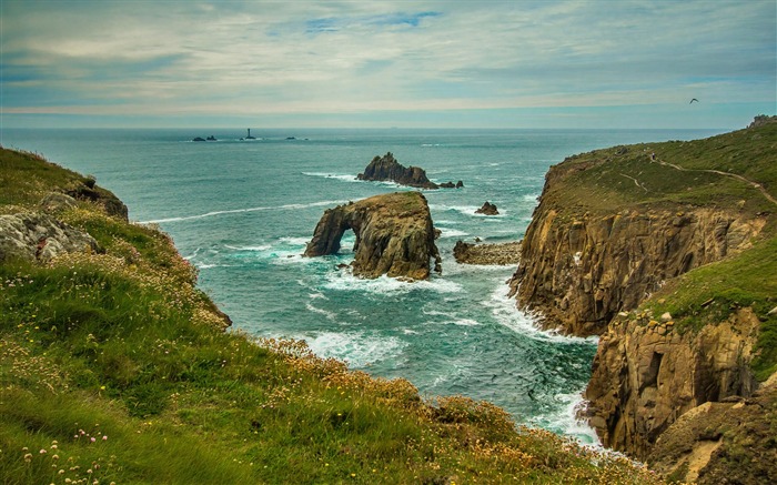 Cornwall Inglaterra recifes oceânicos-cenário Papel de parede de alta qualidade Visualizações:9422