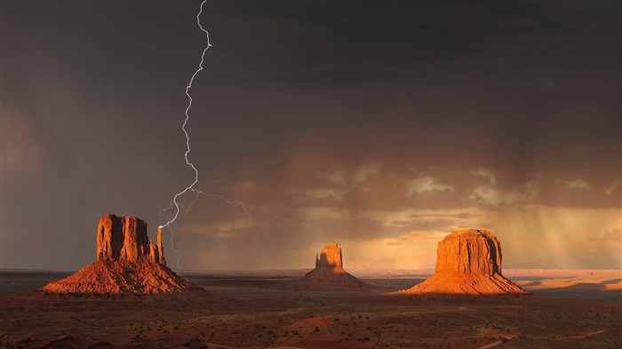 Lightning monument valley-Nature Scenery fondo de pantalla Vistas:7197