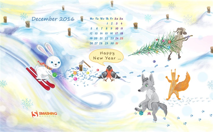 New Years Surprise-December 2016 Calendar Wallpaper Views:6432 Date:2016/11/30 6:39:46