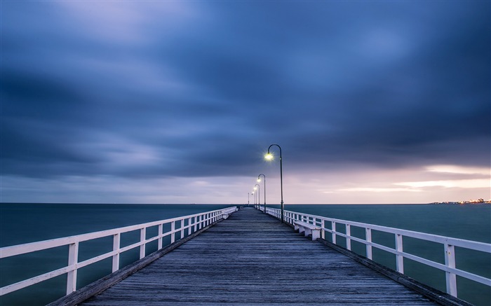 Ocean Lights Bridge Austrália-Viagens HD Wallpaper Visualizações:9719