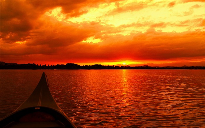 Puesta de sol de verano en lagos-Naturaleza Paisaje Fondos de pantalla Vistas:9099