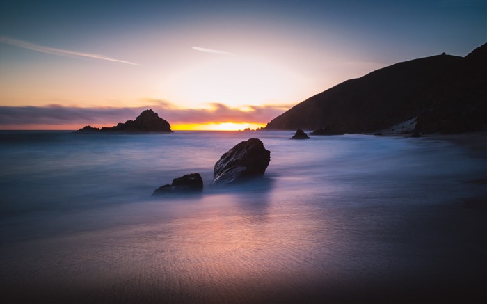 Sunset Pfeiffer Beach Travel-Nature Scenery Wallpaper Visualizações:7764