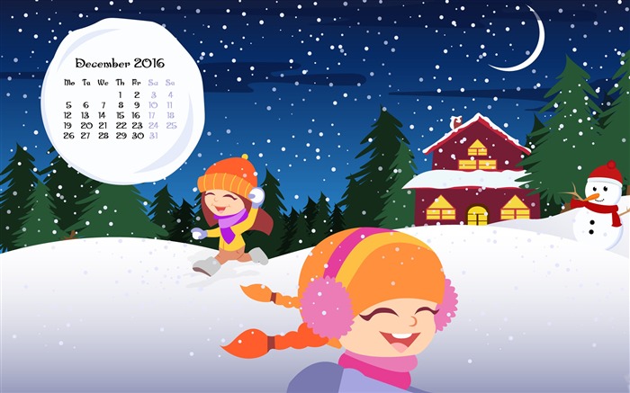 Sweet Childhood Memories-December 2016 Calendar Wallpaper Views:5935 Date:2016/11/30 6:48:01