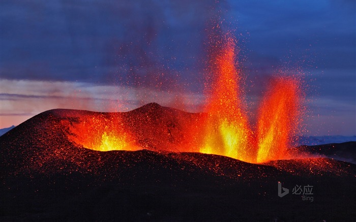 L'éruption d'Eyjafjallajokull en Islande-2016 Bing Fond d'écran Vues:8409