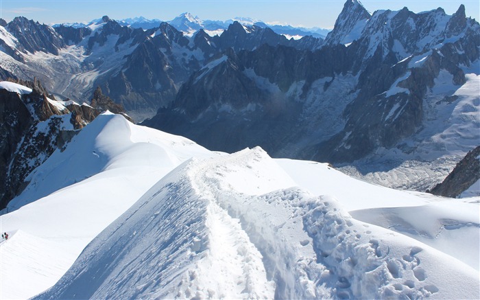 Hiver neigeux montagnes-Fond d'écran paysage nature Vues:8981