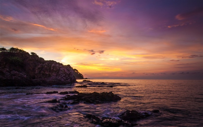 Dawn mexico beach ocean rock-World Travel HD Wallpaper Visualizações:7932