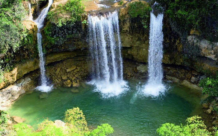 Cascada del bosque ríos-naturaleza alta calidad fondo de pantalla HD Vistas:16553