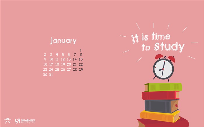 Despierta su tiempo para estudiar-enero 2017 Calendario Wallpaper Vistas:10266