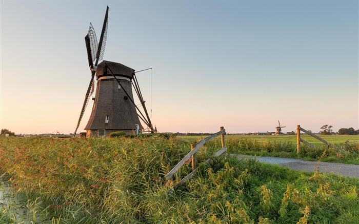 Windmill inn evening-Nature Scenery fondo de pantalla Vistas:7467