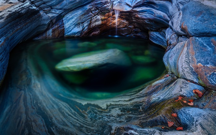 Paisaje de alta calidad azul y verde roca agua-2016 Scenery Vistas:7585