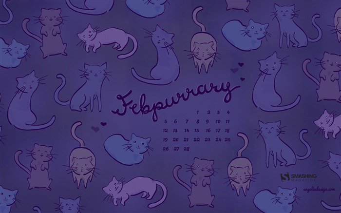 Febpurrary-Fond d'écran Calendrier Février 2017 Vues:6574