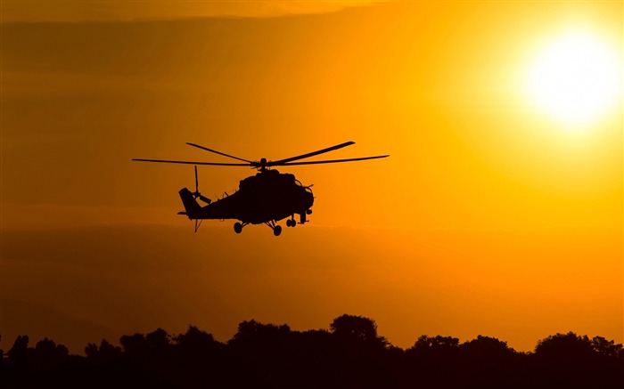 mil mi 2 helicóptero de ataque silueta-2016 de alta calidad fondo de pantalla HD Vistas:7988