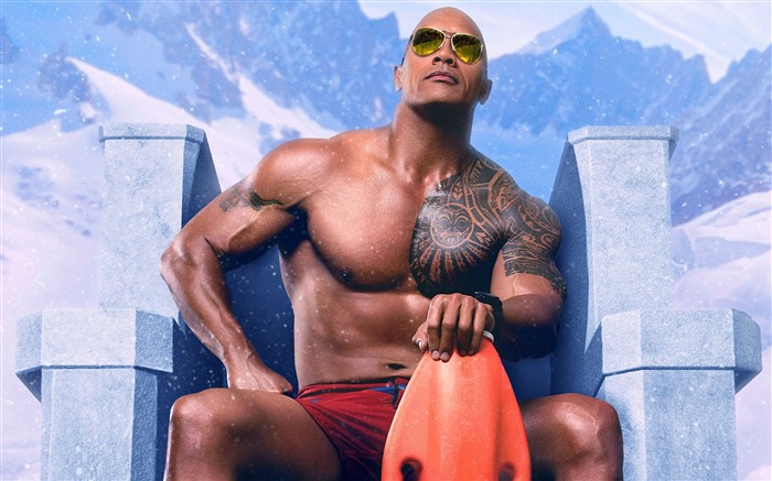 Dwayne johnson en baywatch-2017 película fondo de pantalla HD Vistas:9899