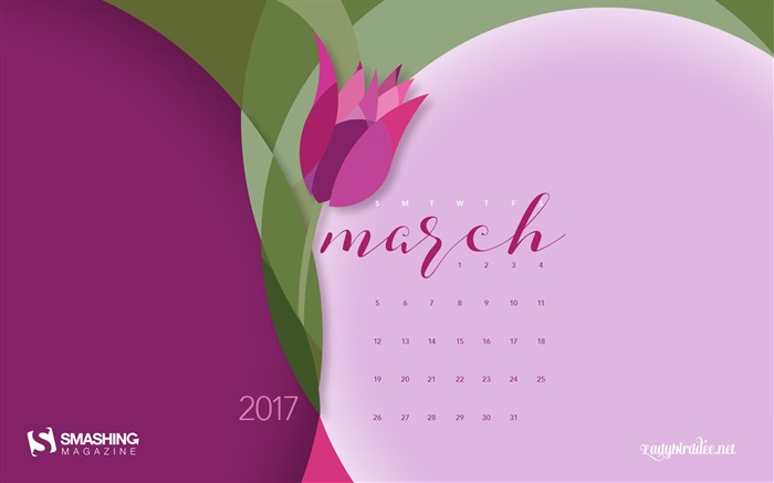 Papel de parede do Calendário Just Blooms-March 2017 Visualizações:6439