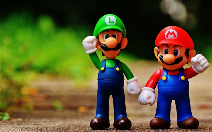 Mario y luigi juguete de plástico de alta calidad fondo de pantalla Vistas:14408