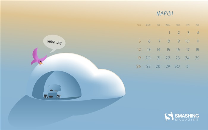 Papel de Parede Calendário Wake Up-March 2017 Visualizações:6773