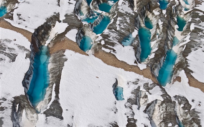 Glacier du Yukon avec les lacs St Elias Range-2017 Bing Fonds d'écran Vues:6791