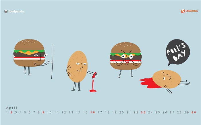 Papel de Parede Calendário Abril Foods Day-April 2017 Visualizações:6677