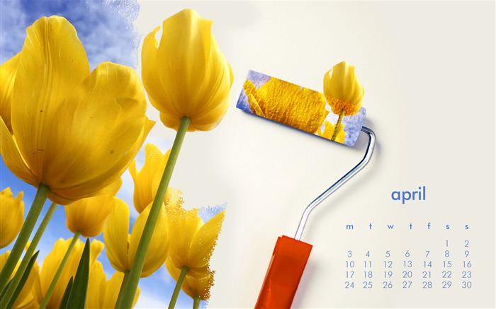 Fondo de pantalla de Flowers On The Wall-April 2017 Calendar Vistas:7723