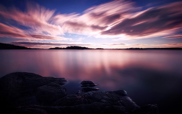 Beach purple evening light-Scenery Photo HD Wallpaper Views:17107 Date:2017/4/7 8:16:53