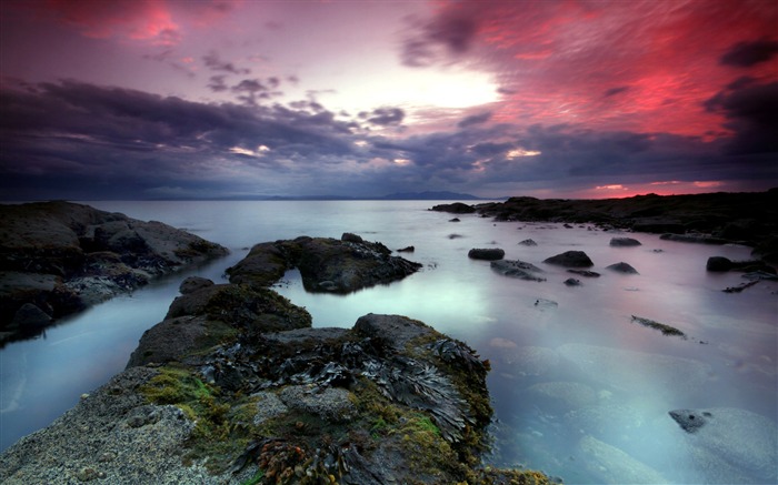 Fondo de nubes coloridas tarde-Naturaleza paisaje Vistas:7520