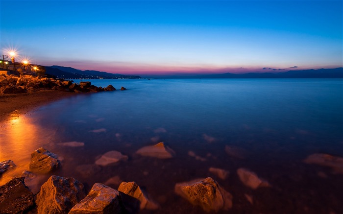 ライトロックス夕暮れの海景-自然の壁紙 ブラウズ:7734