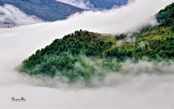 Brouillard du village Filband-Paysage HD Fond d'écran Vues:7303