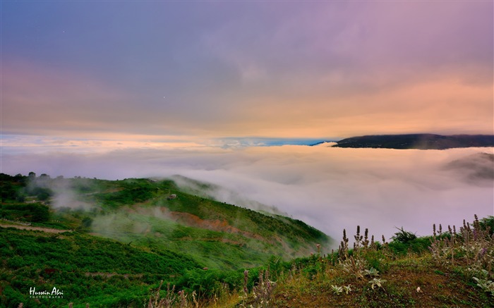 Brouillard du village Filband-Paysage HD Fond d'écran Vues:7872