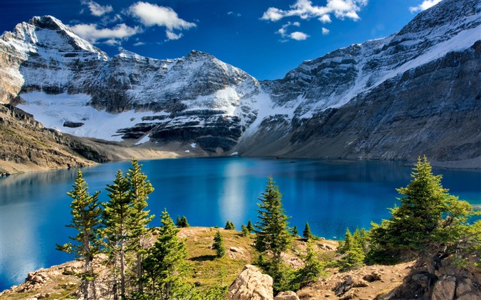 Nature lac de montagne bleu-Paysage HD Fond d'écran Vues:19829