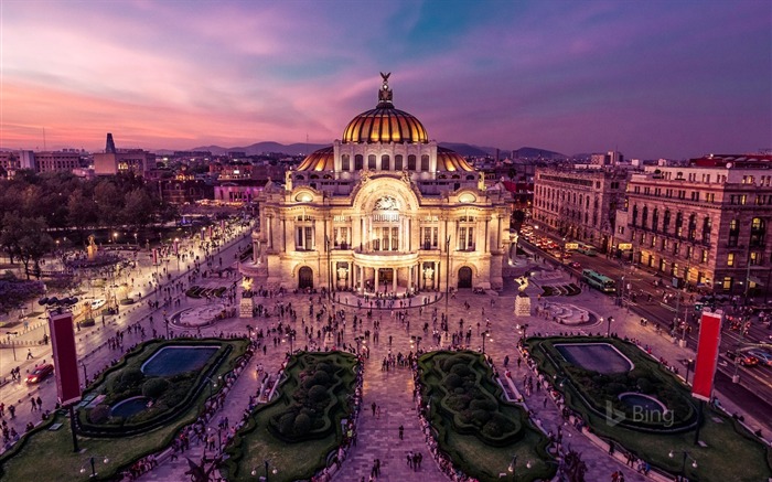 Palacio de Bellas Artes à Mexico-2017 Bing Fonds d'écran Vues:13747