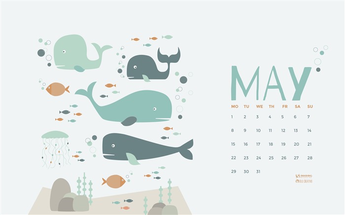 Debajo del fondo de pantalla del calendario The Sea-May 2017 Vistas:6706