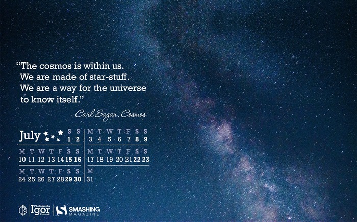 We Are All Made Of Star Stuff-July 2017 Calendar Wallpaper Views:6098 Date:2017/6/30 9:19:34