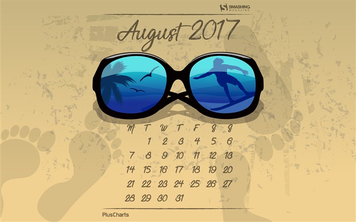 Tempo para Surf-Agosto 2017 Calendário Wallpaper Visualizações:5097