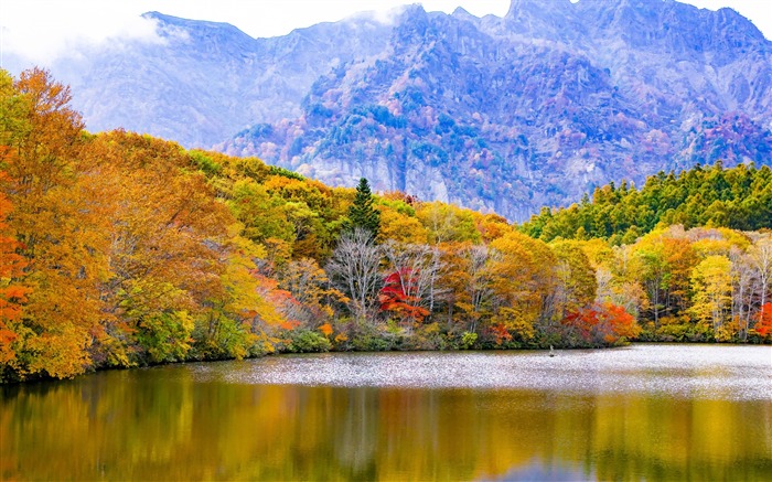 Japan togakushi lake mountains-Scenery HD Wallpaper Visualizações:10203