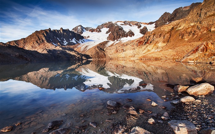 Reflexão das montanhas do lago - cenário HD Wallpaper Visualizações:7351