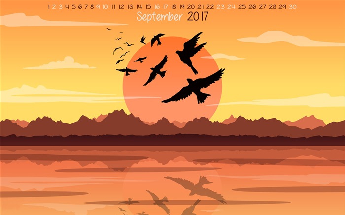 Summer Is Leaving-September 2017 Calendar Wallpaper Visualizações:5538