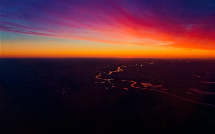 Pôr do sol horizonte do céu - cenário HD Wallpaper Visualizações:12275