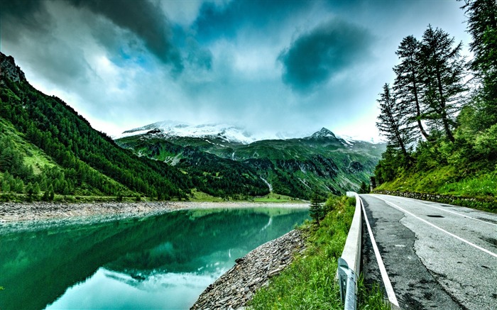 Asphalt aguas tranquilas nubes-2017 Naturaleza fondo de pantalla HD Vistas:7586