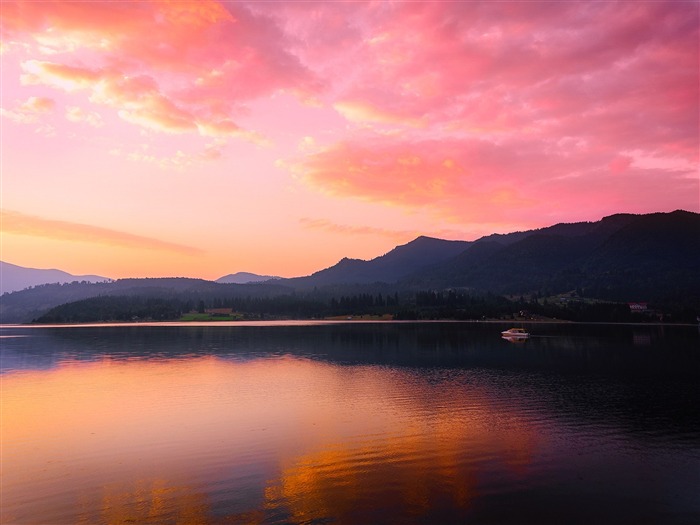 Hermoso barco nubes amanecer-2017 Naturaleza fondo de pantalla HD Vistas:8921