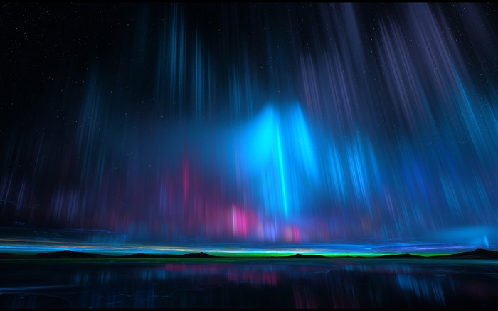 Northern Aurora Rays Night-High Quality Wallpaper Vistas:9119