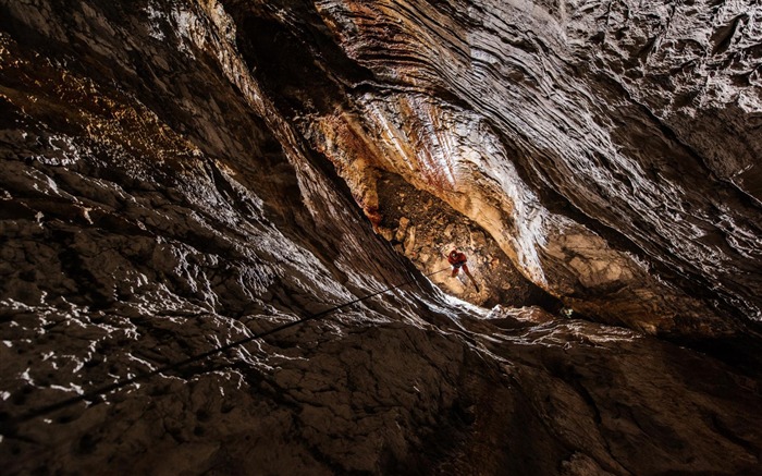 Escalador de cuevas de Uzbekistán cuerda-National Geographic fondo de pantalla Vistas:7475