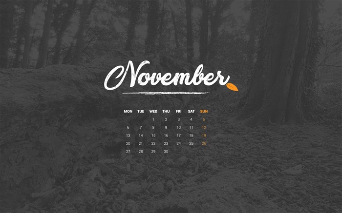 Papel de Parede Calendário de Outono Darkness November 2017 Visualizações:7928