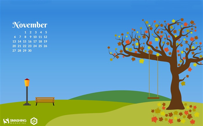 Outono em novembro de novembro de 2017 Calendário Wallpaper Visualizações:8122